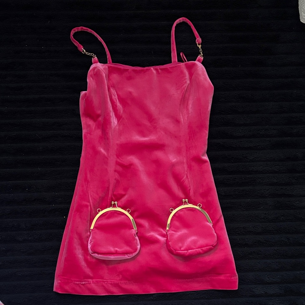 AKIRA Pink Mini Dress with Gold Accents